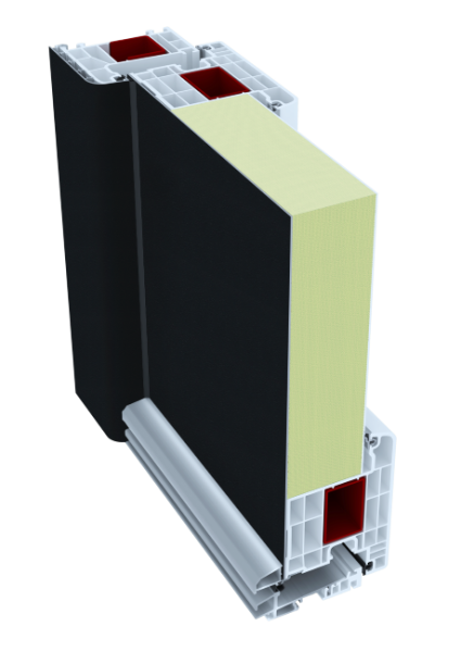 Aluminium Hybrid Haustür Design  01 Außen RAL 7016 / Innen weiß Ud=0,9