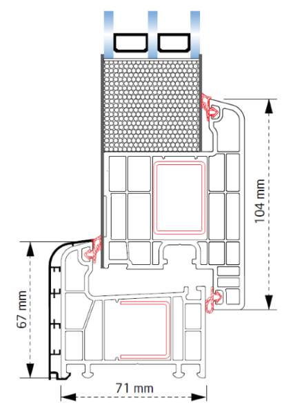 Aluminium Hybrid Haustür Design  01 Außen RAL 7016 / Innen weiß Ud=0,9